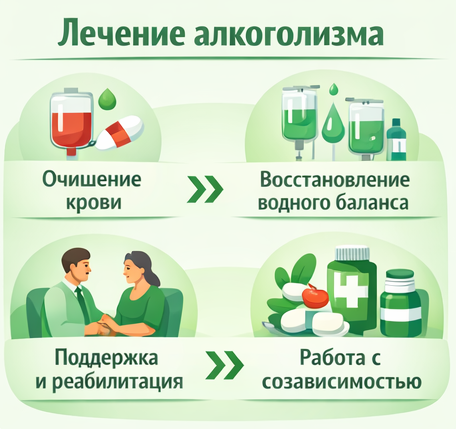 лечение алкоголизма в Котово этапы